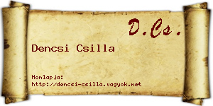 Dencsi Csilla névjegykártya